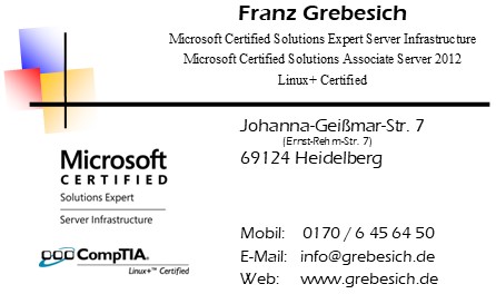 Franz Grebesich  Johanna-Geißmar-Str. 7  69124 Heidelberg